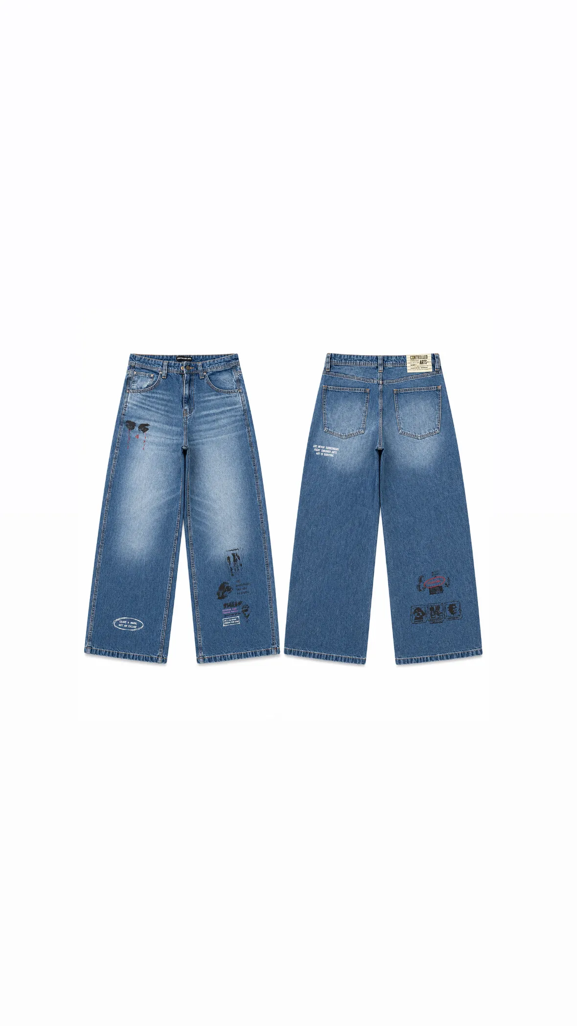 Baggy Jeans in Dark Wash with Tint