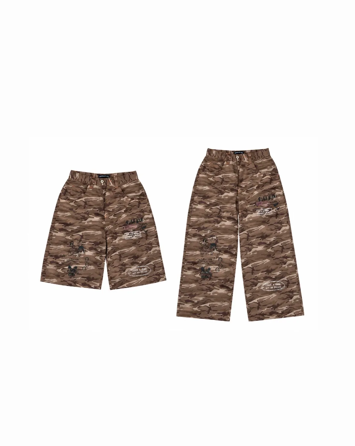 Unisex Balloon Camo Jorts and Trousers
